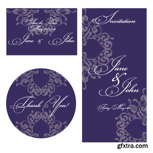 Wedding Card Floral Templates 25xEPS