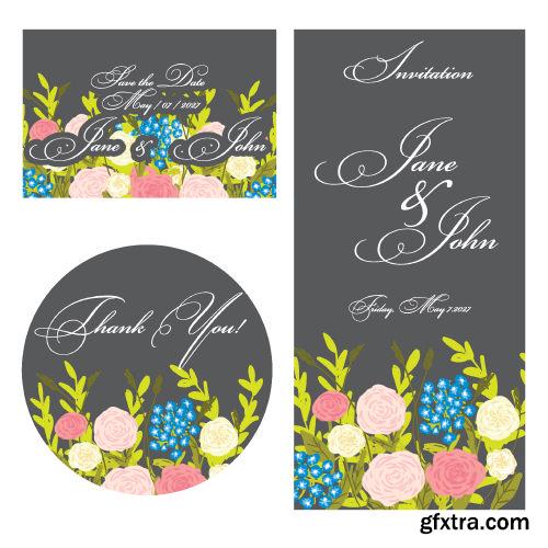 Wedding Card Floral Templates 25xEPS