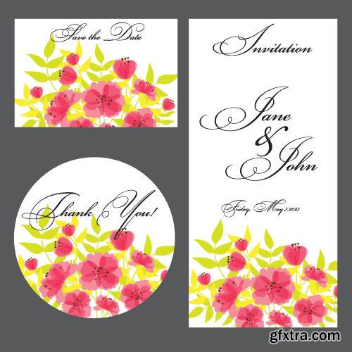 Wedding Card Floral Templates 25xEPS