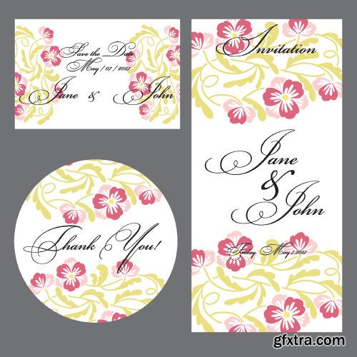 Wedding Card Floral Templates 25xEPS