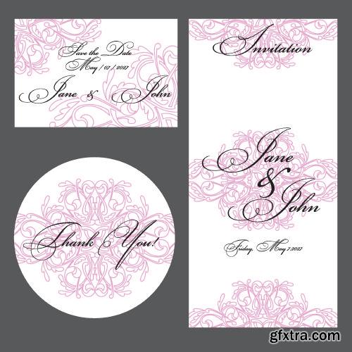 Wedding Card Floral Templates 25xEPS