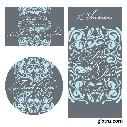 Wedding Card Floral Templates 25xEPS