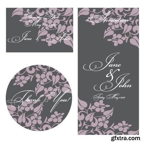 Wedding Card Floral Templates 25xEPS