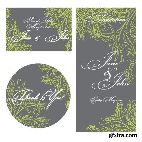 Wedding Card Floral Templates 25xEPS