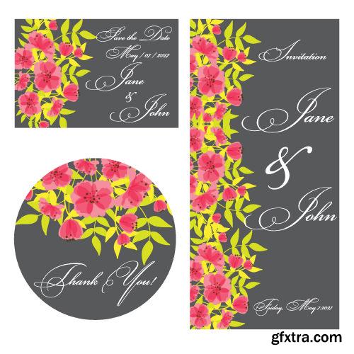 Wedding Card Floral Templates 25xEPS