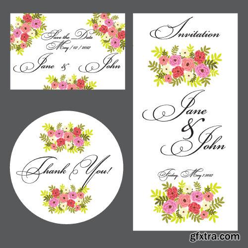 Wedding Card Floral Templates 25xEPS