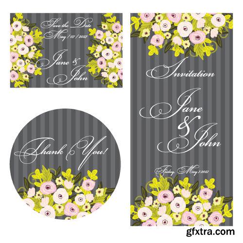 Wedding Card Floral Templates 25xEPS