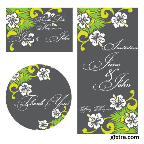 Wedding Card Floral Templates 25xEPS