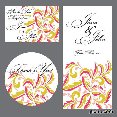 Wedding Card Floral Templates 25xEPS