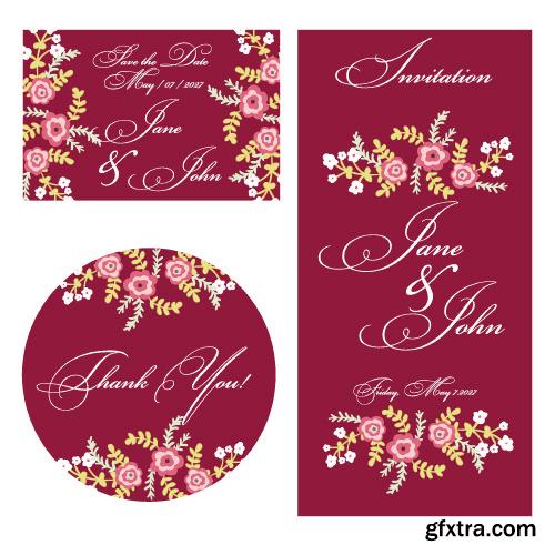 Wedding Card Floral Templates 25xEPS