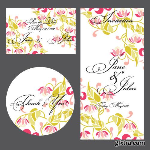 Wedding Card Floral Templates 25xEPS