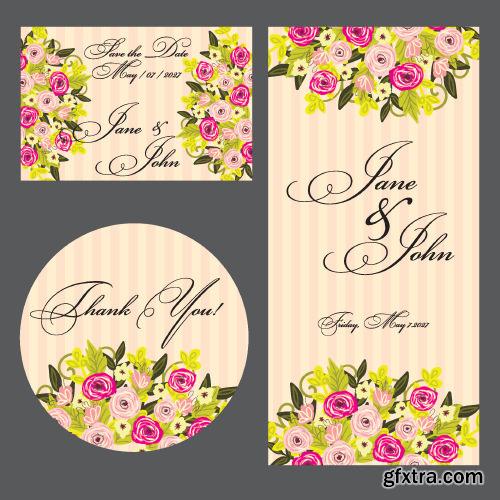 Wedding Card Floral Templates 25xEPS