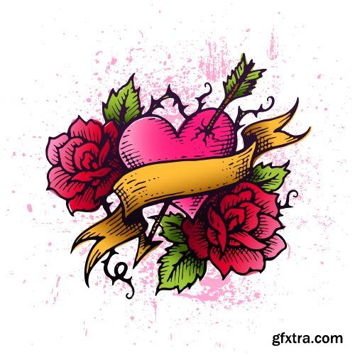 Heart Tattoo Collection 22xEPS