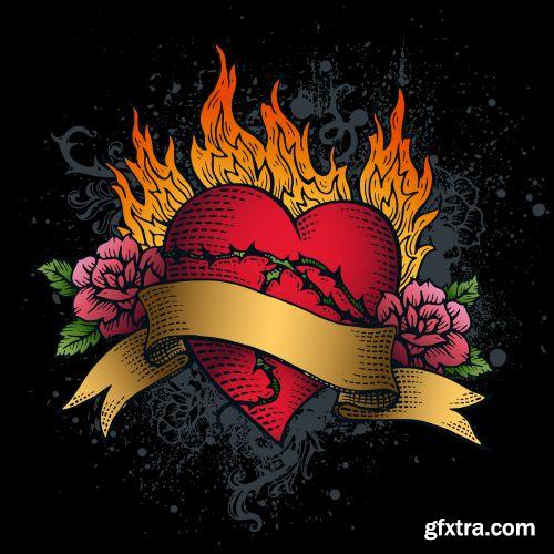 Heart Tattoo Collection 22xEPS