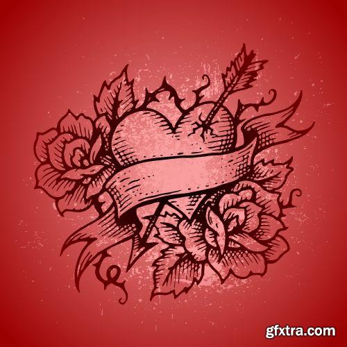 Heart Tattoo Collection 22xEPS