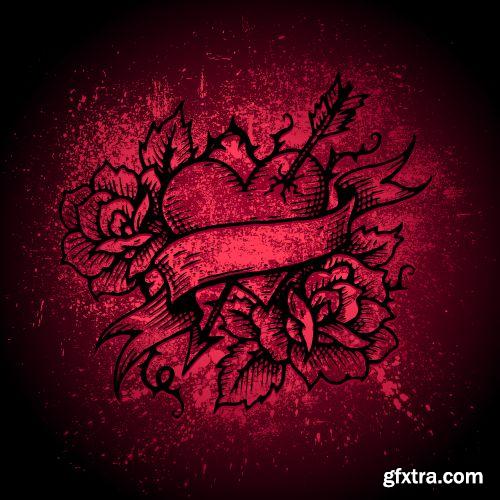 Heart Tattoo Collection 22xEPS