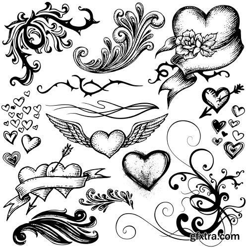 Heart Tattoo Collection 22xEPS
