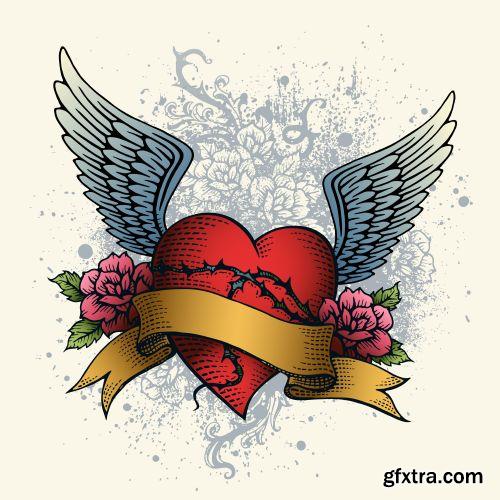 Heart Tattoo Collection 22xEPS