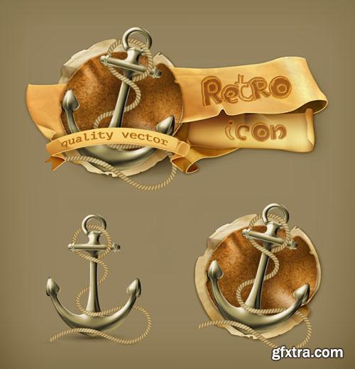 Retro icon collection 25 EPS