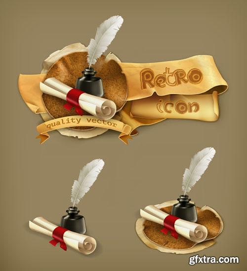 Retro icon collection 25 EPS