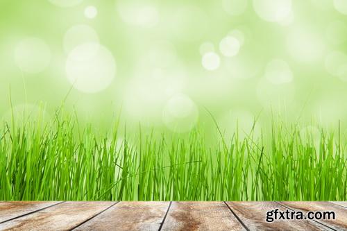 Amazing SS - Grass on wood floor background 3, 25xJPGs