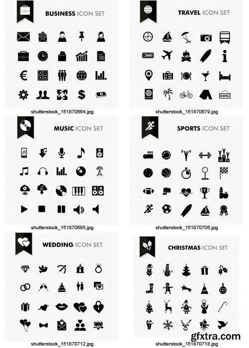 Amazing SS - Black &amp; White Icons 5, 25xEPS
