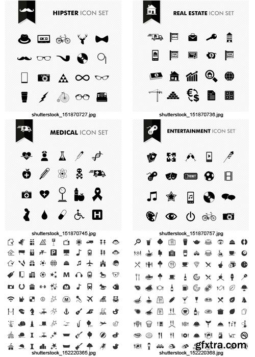 Amazing SS - Black &amp; White Icons 5, 25xEPS