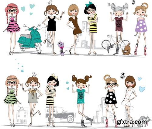 Fashion Girls Illustration #1, 25xEPS