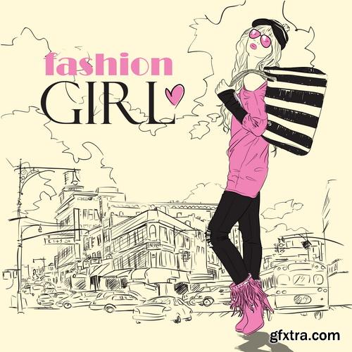 Fashion Girls Illustration #1, 25xEPS