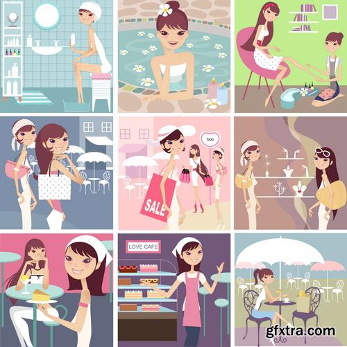 Fashion Girls Illustration #1, 25xEPS