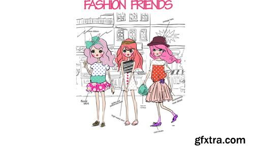 Fashion Girls Illustration #1, 25xEPS
