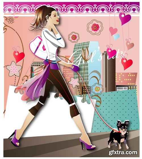 Fashion Girls Illustration #1, 25xEPS