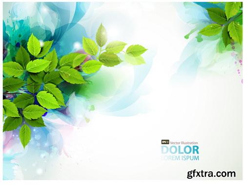 Green Leaves Backgrounds 25xEPS