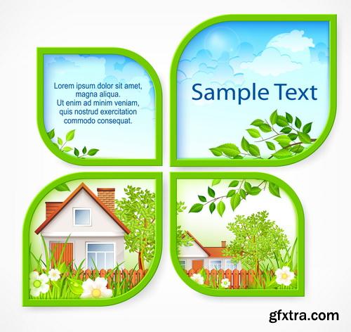 Green Leaves Backgrounds 25xEPS