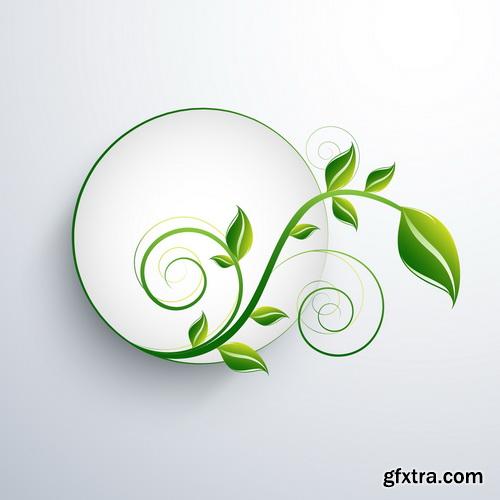 Green Leaves Backgrounds 25xEPS