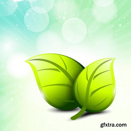 Green Leaves Backgrounds 25xEPS