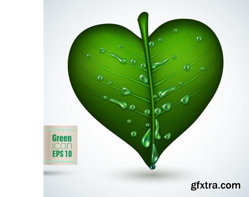 Green Leaves Backgrounds 25xEPS