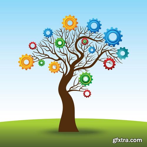 Green Leaves Backgrounds 25xEPS