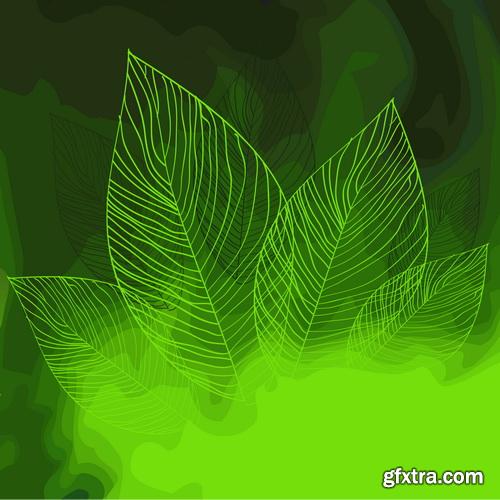 Green Leaves Backgrounds 25xEPS