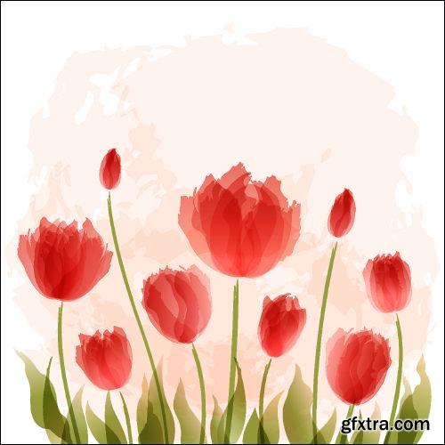 Floral Paper Vector Backgrounds 25xEPS
