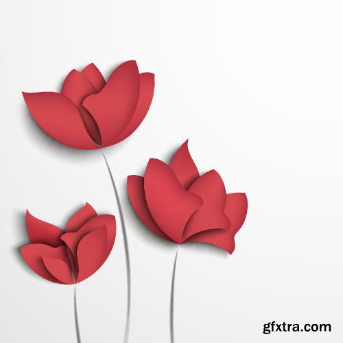 Floral Paper Vector Backgrounds 25xEPS