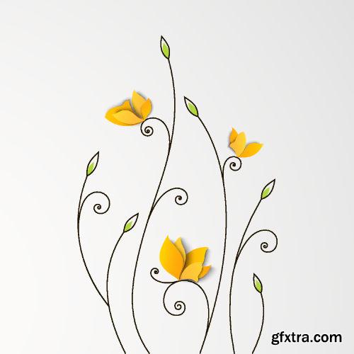 Floral Paper Vector Backgrounds 25xEPS