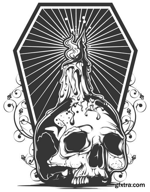 T-Shirt Skull Designs 50xEPS