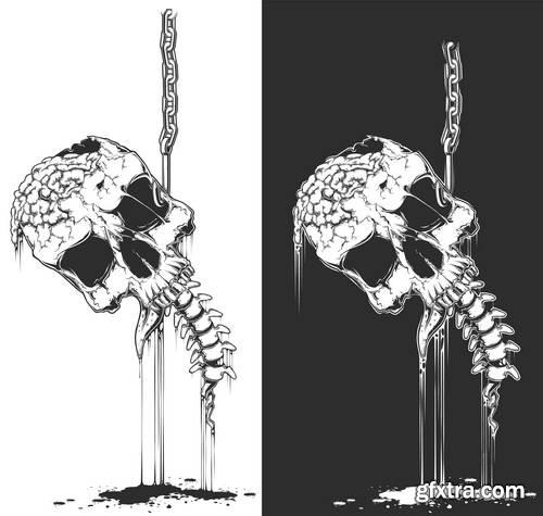 T-Shirt Skull Designs 50xEPS