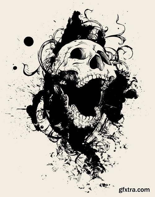 T-Shirt Skull Designs 50xEPS