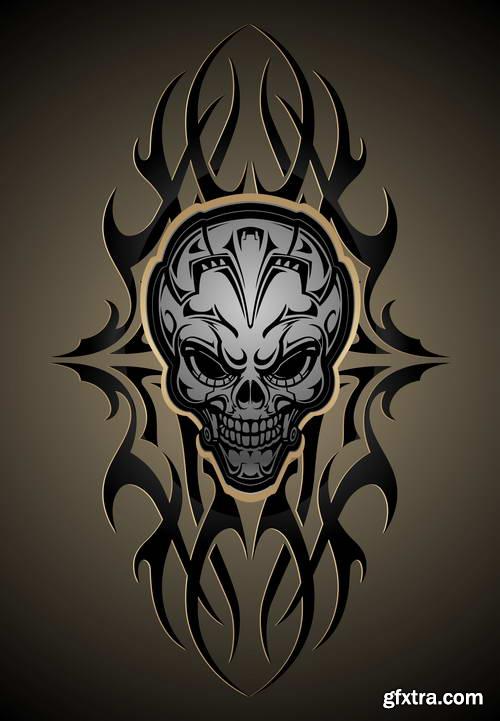 T-Shirt Skull Designs 50xEPS