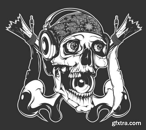 T-Shirt Skull Designs 50xEPS