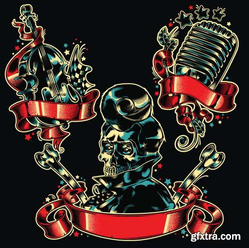 T-Shirt Skull Designs 50xEPS
