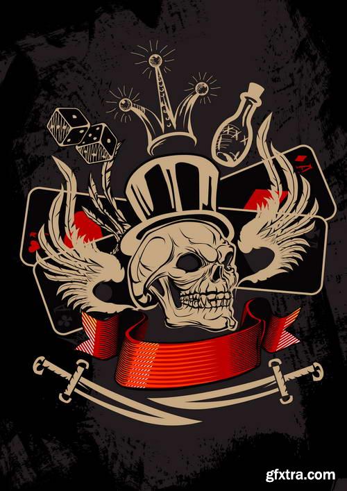 T-Shirt Skull Designs 50xEPS