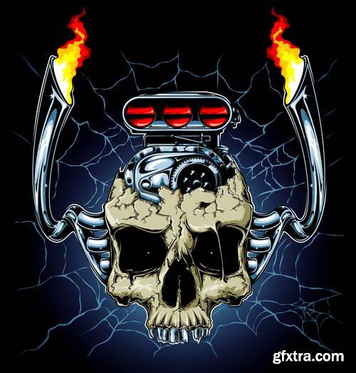 T-Shirt Skull Designs 50xEPS